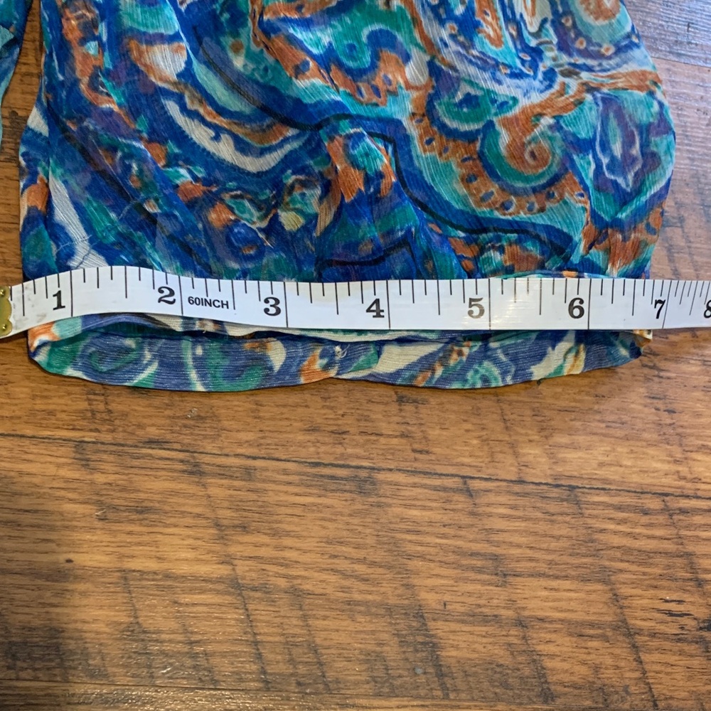 Ralph Lauren Blue and Aqua Paisley Sheer Tunic - Picture 11 of 12